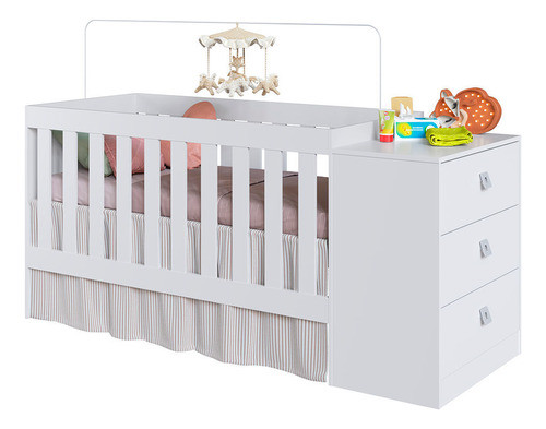 Cuna Cajonera Multifuncion Con Patas Parrilla Regulable 0