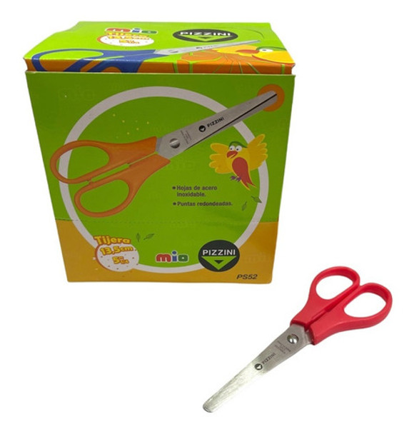Tijera Escolar 13,5cm Acero Pizzini Ps52 Caja X 18 Unidades 0