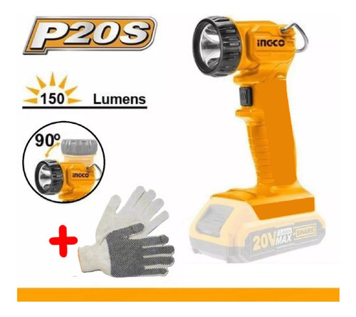 Linterna Led Foco Inalámbrico 20v A Batería Ingco P20s - Tyt 0