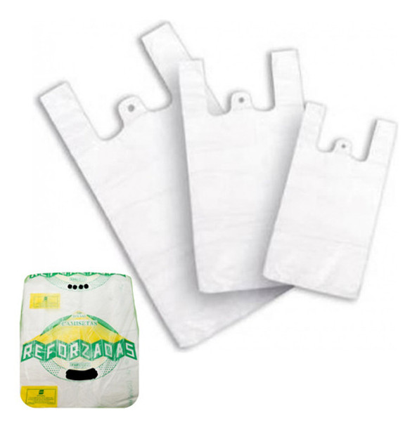 Bolsa Camiseta Reforzada Blanca 60x80 Bulto 500 Unidades 0