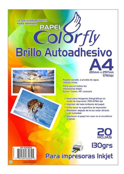 Papel Foto Autoadhesivo A4 20hojas 5 Paquetes Disershop 0