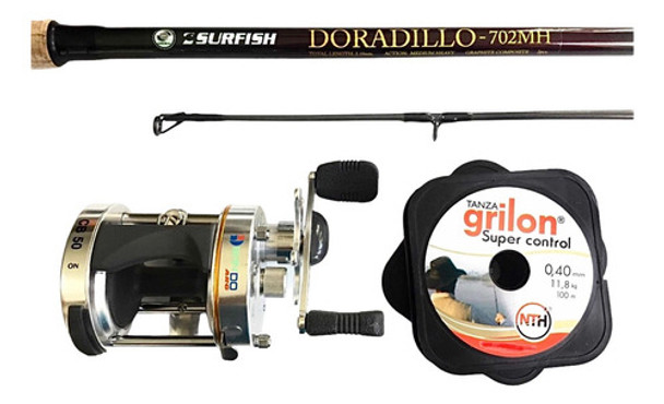 Equipo De Pesca Embarcada Surfish 25lbs. Carnada / Trolling 0