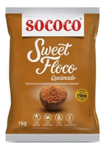 Coco Ralado Sweet Floco Queimado 1kg Sococo 0