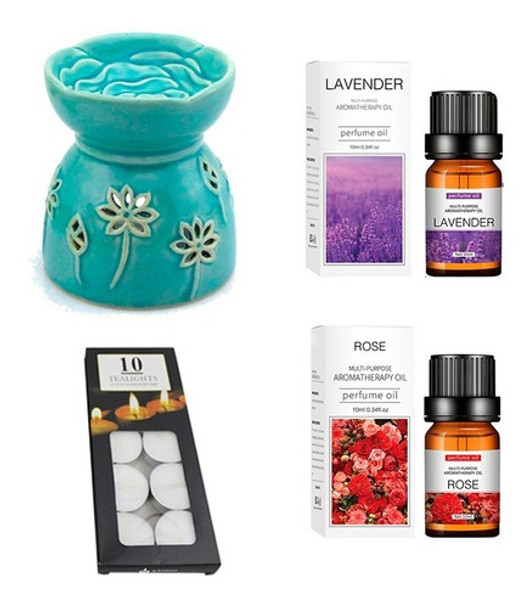 01 Hornito De Cerámica A Vela +2 Esencias +10 Velas 0