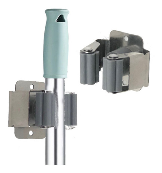 Organizador Soporte Simple Porta Escoba Atornillar Ref X2 Un 0