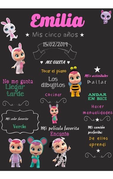 Pizarra Poster Editable Bebes Llorones 0