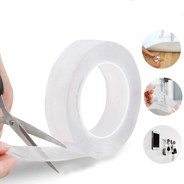 Cinta Adhesiva De 1 Metros Doble Faz Transparente Lavable 0