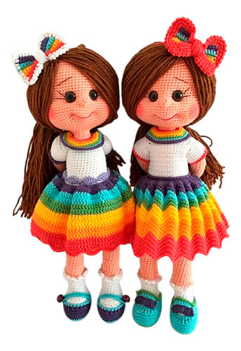 Tutorial Patron Muñeca Amigurumi Crochet Falda Colorida-esp. 0
