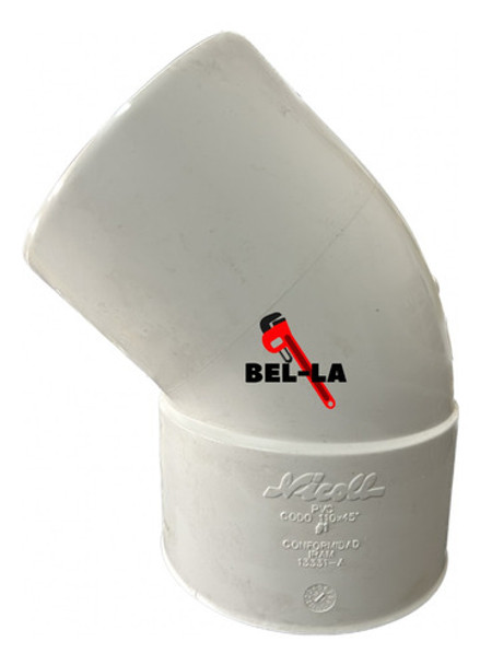 Codo Pvc 110/45 H-h 3.2mm Nicoll Aprobado Sanitaria Bel-la 0
