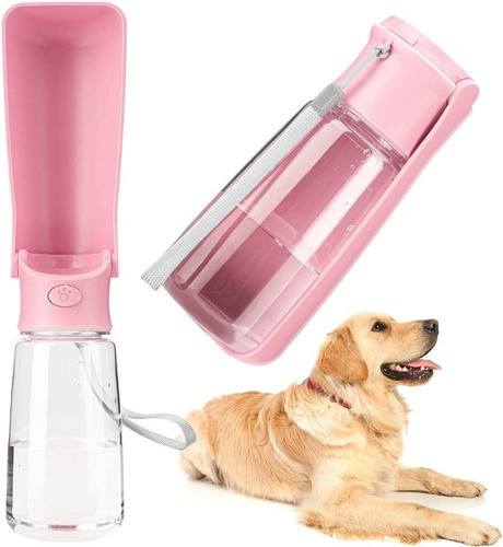Botella De Agua Para Mascotas Con Dispensador Plegable. 0