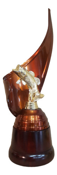 Trofeo Metálico Alegoría Base Madera Pesca Surubí 32cm 0 Trofeo Metálico Alegoría Base Madera Pesca Surubí 32cm 0