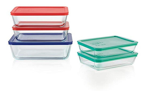 Juego De Recipientes De Almacenamiento De Vidrio Rectangular 0