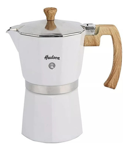 Cafetera Aluminio Blanca Tipo Italiana Induccion 9 Tazas 0