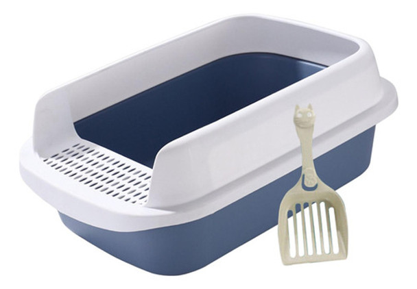 Caixa De Areia Para Gatos, Bandeja De Areia Grande Azul 0 Caixa De Areia Para Gatos, Bandeja De Areia Grande Azul 0