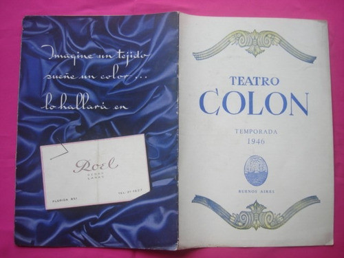 Programa Teatro Colon Temporada 1946 Musica Moderna Contemp 0