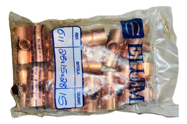 Te Red. Cobre 28x15x28 (pacote Fechado Com 15 Peças) 0 Te Red. Cobre 28x15x28 (pacote Fechado Com 15 Peças) 0