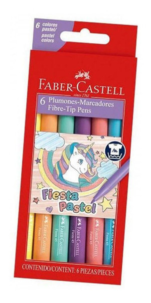 Faber Castell Marcador Fiesta Pastel X 6 Colores - Mosca 0