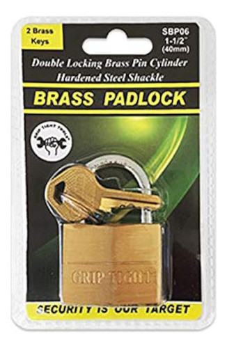 Candado Grip Tight Tools De Latón Macizo, 1-1/2 Pulgadas 0