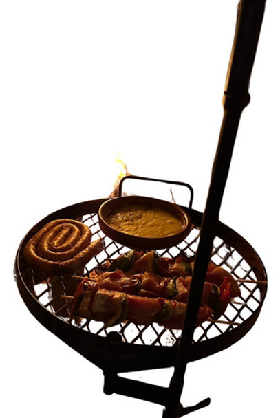 Parrilla Redonda De 48 Cm Con Soporte Para Estufa A Leña 0