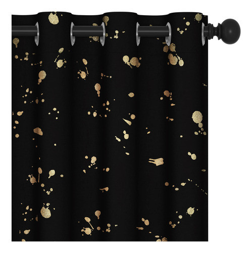 Deconovo Blackout Curtains with Gold Foil Print