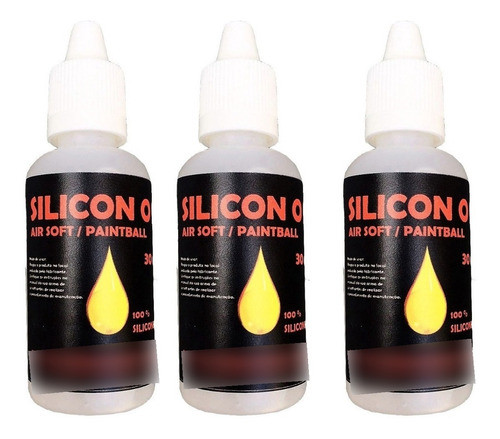03 Óleo De Silicone P/ Airsoft E Paintball  100% Puro 30ml 0