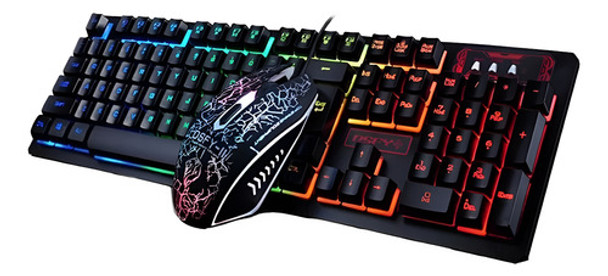 Kit Teclado + Raton Y Auriculares Gamer Iluminación Rgb Pc 0