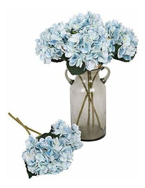 Kisflower 6pcs Seda Hortensia Flores Artificiales Ramo De Fl 0