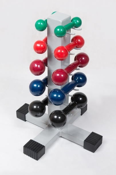 Kit Halteres De 1 A 5kg Emborrachados  + Suporte 5 Pares 0