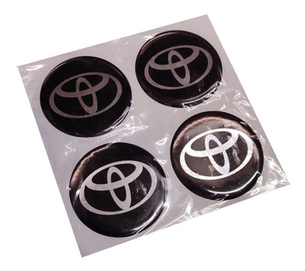 Calco Centro Llanta Toyota 49mm Negro- Plata 0