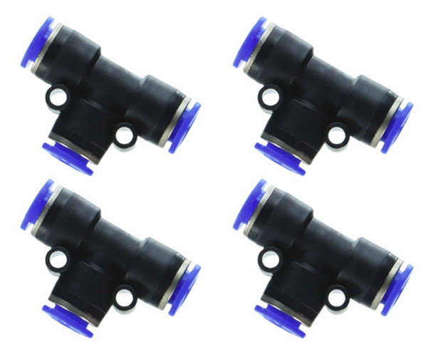 Conexão Pneumática União Engate Em T Pu 8mm 4 Peças Kit 0 Conexão Pneumática União Engate Em T Pu 8mm 4 Peças Kit 0