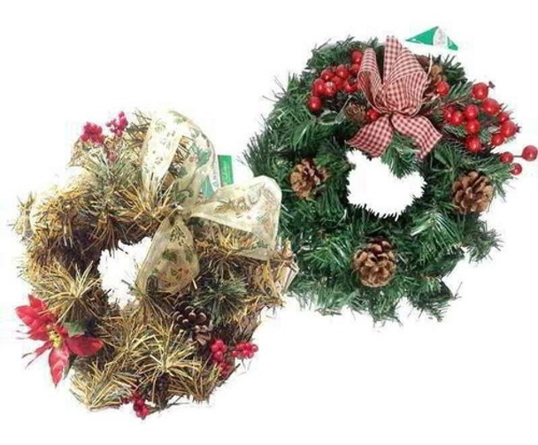 Corona Mediana De 40cm, Decoración Navideña 0 Corona Mediana De 40cm, Decoración Navideña 0