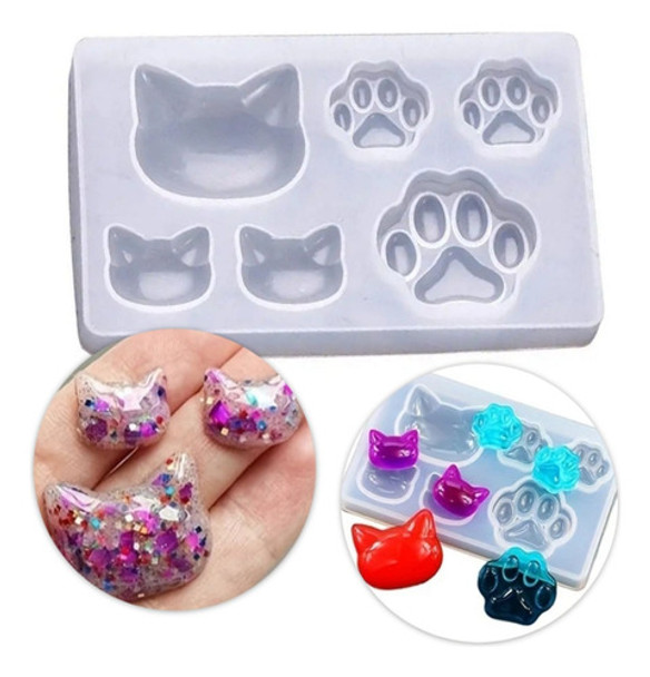 Molde De Silicona Gato Ideal Trabajos Con Resina 0