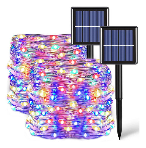 Guirnalda De Luces Solares Multicolor Impermeables Para Exte 0