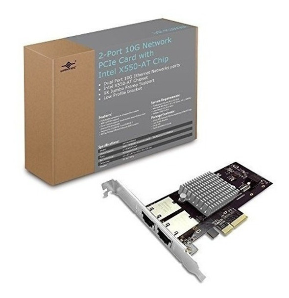 Vantec 2 Port 10g Network Pcie Card With Intel X550 At 0