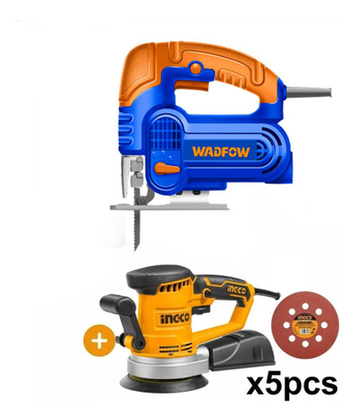 Kit Caladora + Lijadora Ingco + Wadfow Wjs15571 + Rs4508 0