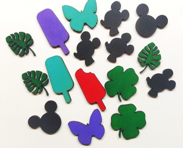 30 Figuras Mickey 4cm  Pintadas De Fibrofacil Souvenirs 0