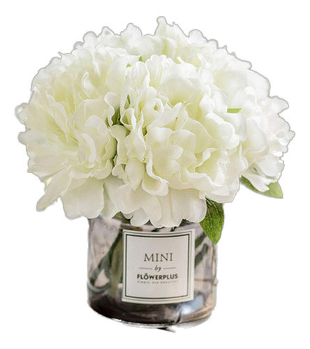 Hortensias Artificiales Jarrón Cristal Flores Moomass 0