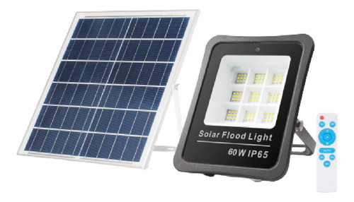 Reflector + Panel Solar 60w 3900lm Control Remoto 0