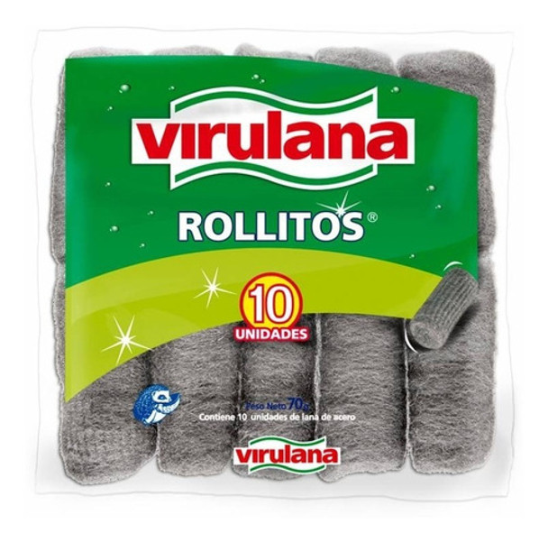 Rollitos Virulana Lanas De Acero 70grs 10 Unid (bultox12) 0