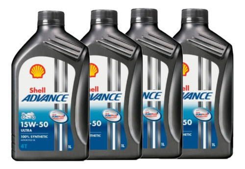 Shell Advance Ultra 4T 15W50 Synthetic Motorcycle Oil 1L