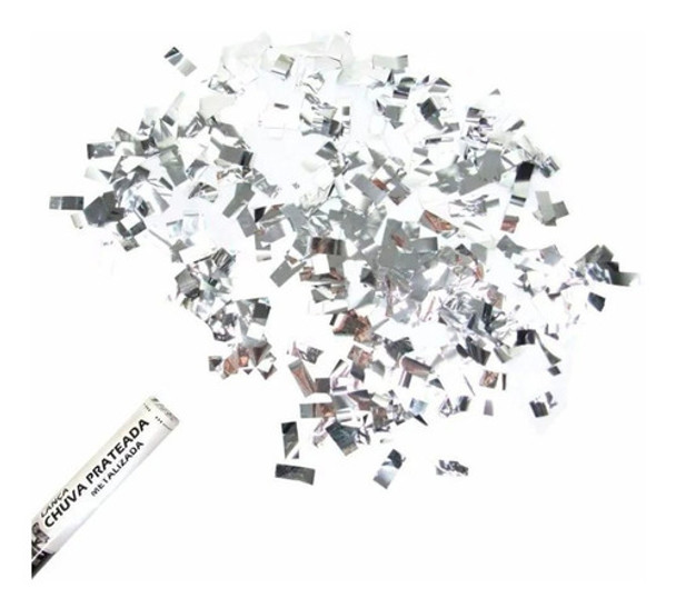 Kit 4 Lança Confete Prateado Metalizado 30cm 0 Kit 4 Lança Confete Prateado Metalizado 30cm 0