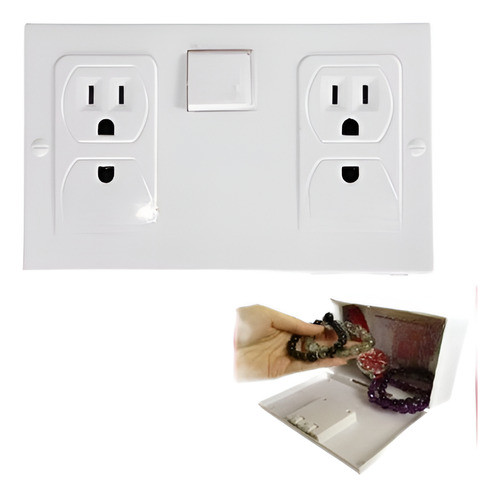 Pared Secreta Salida Enchufe Enchufe Seguridad Dinero Seguro 0