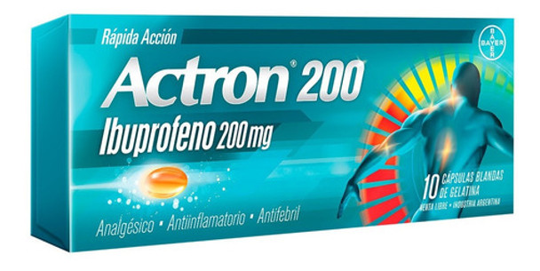 Actron 200 Mg X 10 Cápsulas - Ibuprofeno Bayer® 0