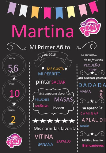 Pizarra Poster Pequeño Pony Editable 0