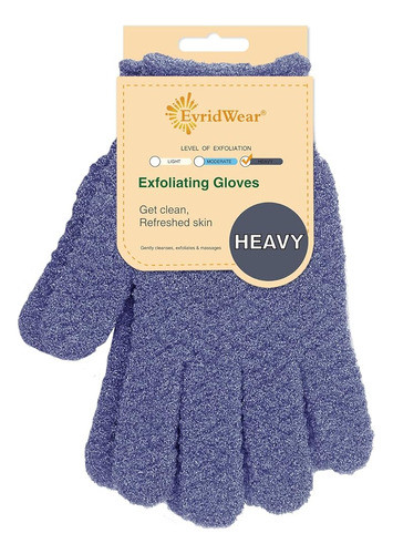 Evridwear Guantes De Baño Exfoliantes De Doble Textura Para 0