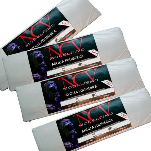 Ncv Arcilla Polimerica Gris 2kg Para Esculpir Modelar 0
