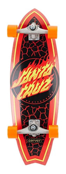 Santa Cruz X Carver Flame Dot Shark Surf Skate - 0