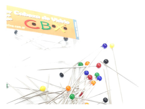 Alfiler Cabeza De Vidrio Modista X50 Unidades Calidad Una C 0