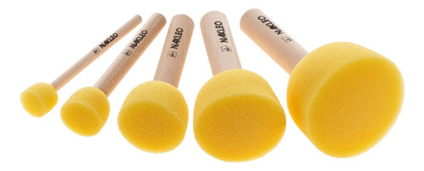 Cepillo De Espuma Para Pintar, Mango De Madera, 5 Unidades 0