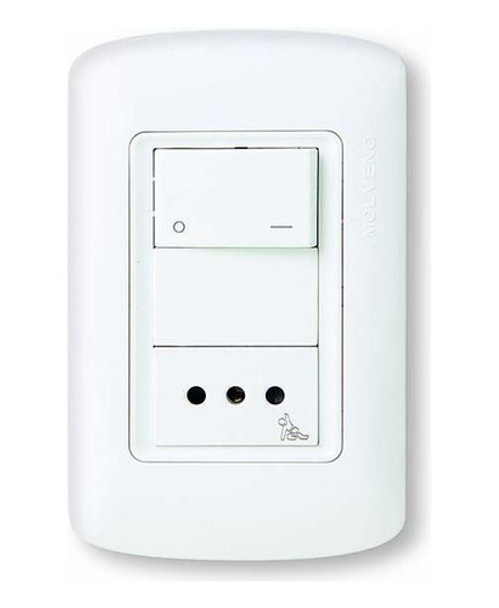 Plaqueta Atenea Con Interruptor Bipolar + Toma 3 En Linea 0